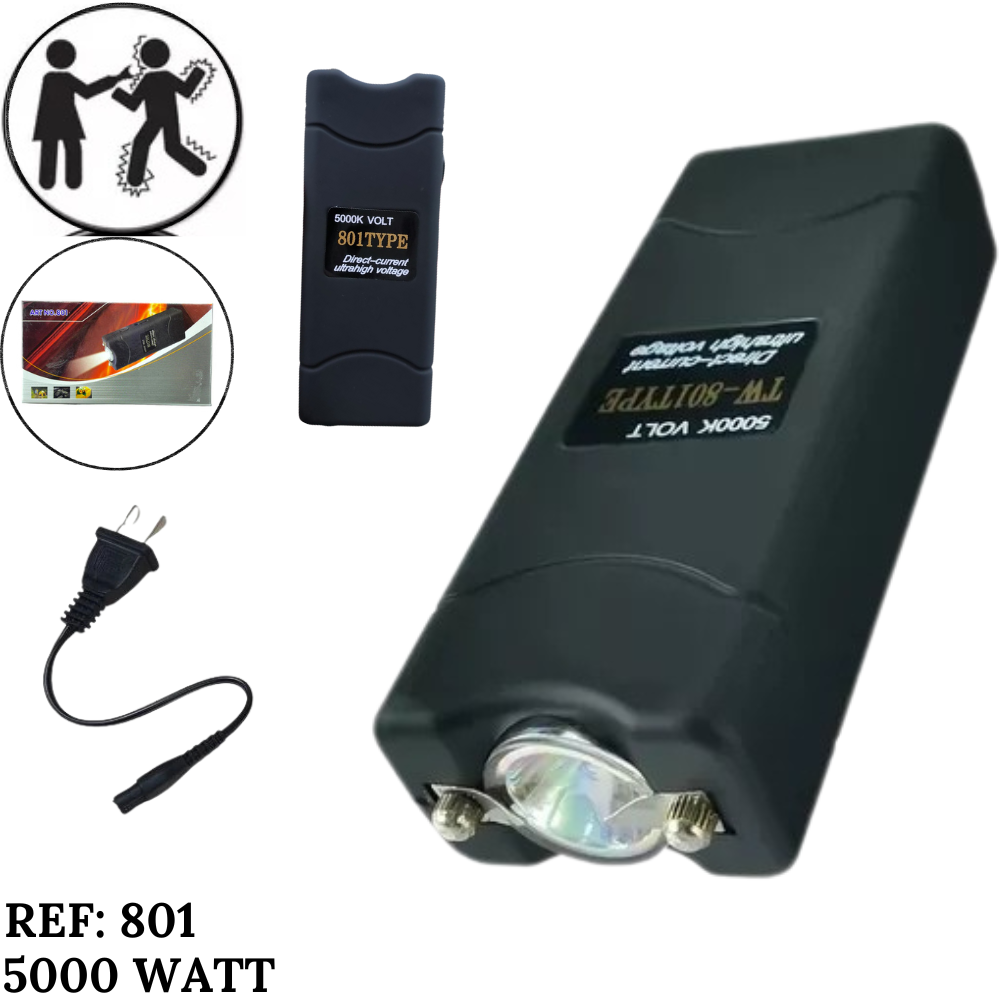 Taser Con Linterna Cargador Estuche 801